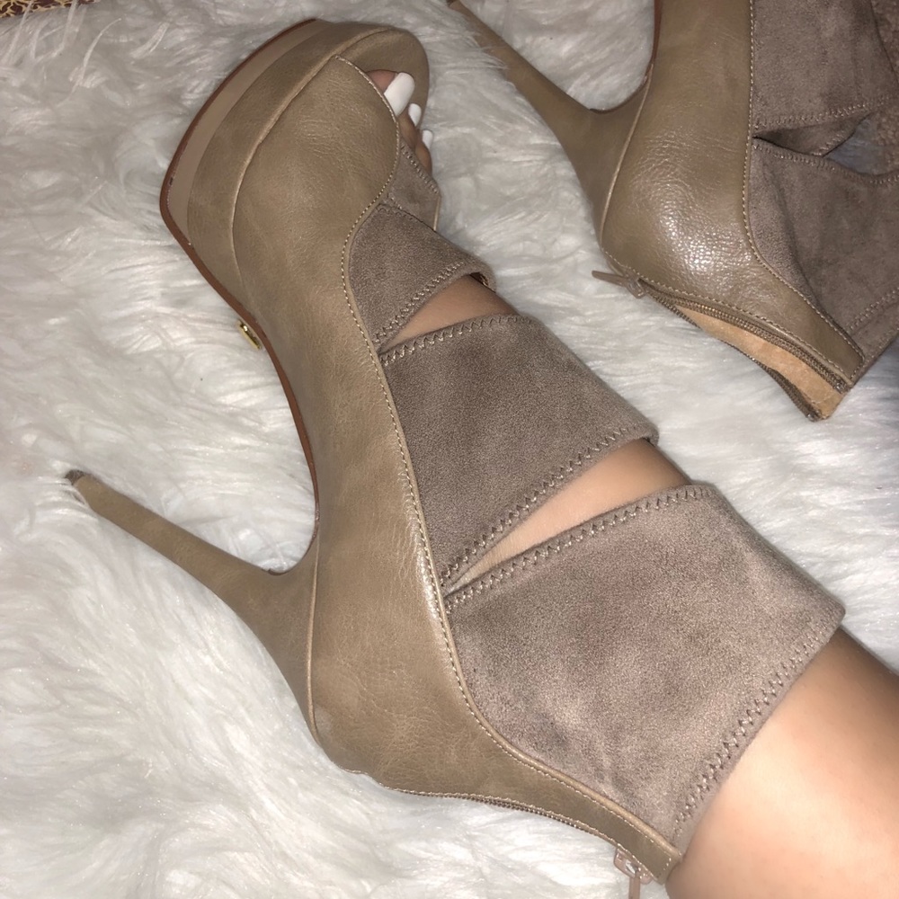 Double Platform Open Toed Heels